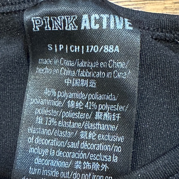 Victoria’s‎ Secret PINK Active Long sleeve Black Crop top Size Small - Picture 7 of 7